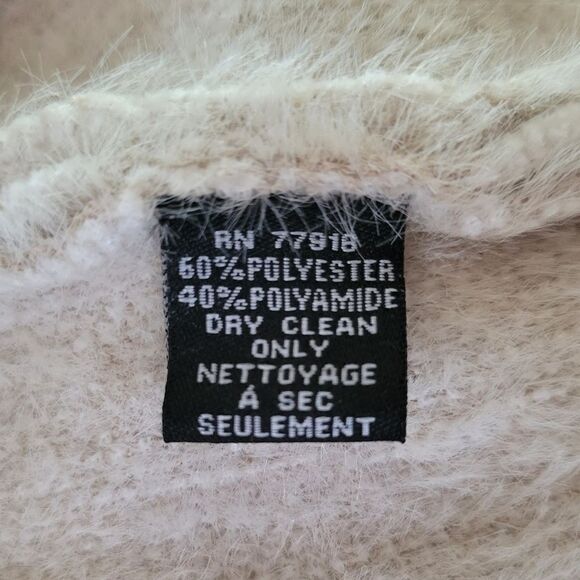 Anthropologie Two-Toned Cream Open Front Shawl Neck Collar Cardigan Sweater - Picture 14 of 15